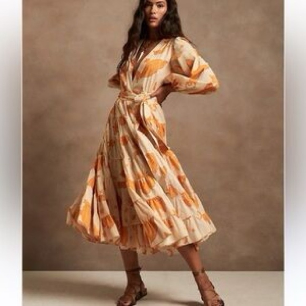 Cotton Wrap Maxi Dress by Banana Republic size 6